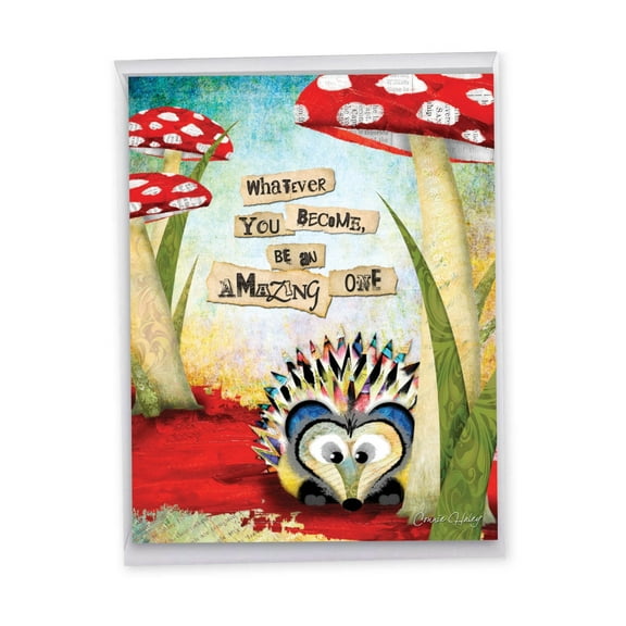 1 Jumbo Happy Graduation Greeting Card (8.5 x 11 Inch) - FOREST FRIENDS J2952GGDG