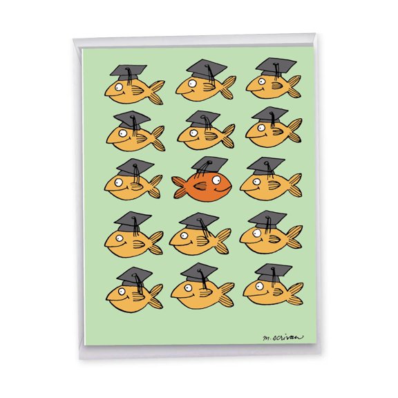 1 Jumbo Happy Graduation Greeting Card (8.5 x 11 Inch) - Stand Out in Crowd Graduation J3914GDG-US