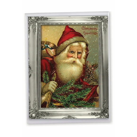 1 Jumbo Holiday Christmas Greeting Card (8.5 x 11 Inch) - Picture Perfect Santas Christmas Card J1746DXSG