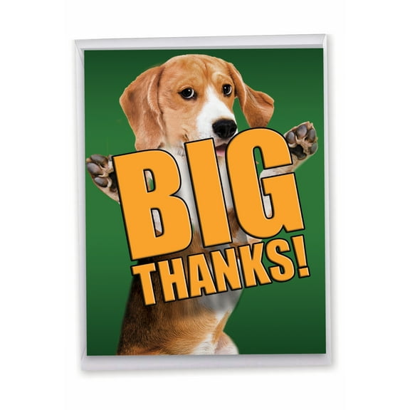 1 Jumbo Thank You Greeting Card (8.5 x 11 Inch) - DOG BIG THANKS J2369DTYG