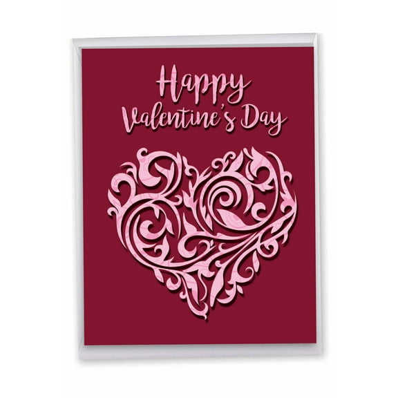 1 Jumbo Valentine's Day Greeting Card (8.5 x 11 Inch) - Vector Heart J3492VDG