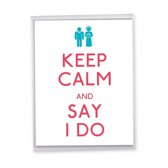 1 Jumbo Wedding Greeting Card (8.5 x 11 Inch) - Say I Do Wedding Congratulations J1463WDG-US