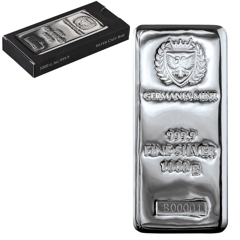 Germania Mint 1 Kilo Silver Bar .9999 Fine (1000 Grams) - Walmart.com