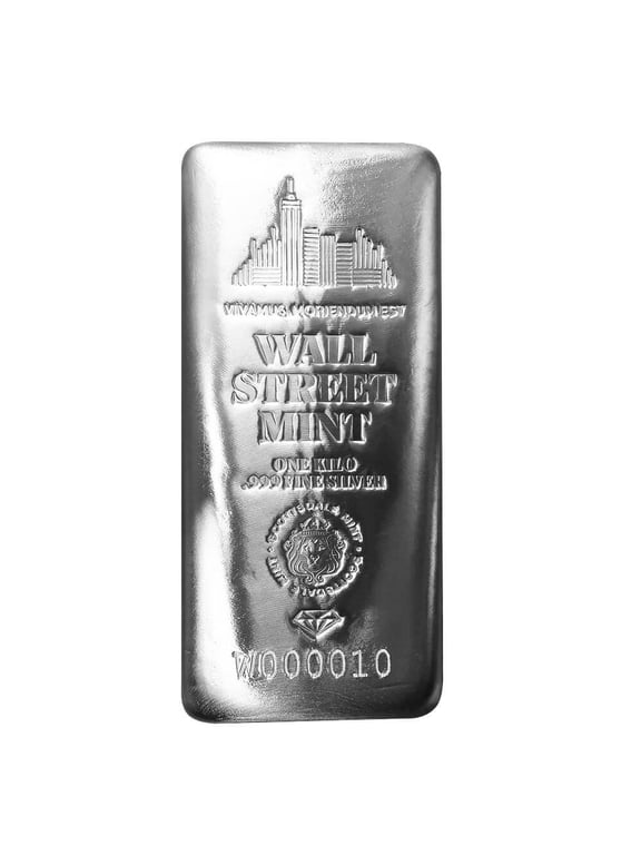 1 Kilo Silver Bar - Wall Street Mint .999 Silver Bar