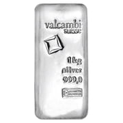 1 Kilo Valcambi Suisse .999 Fine Silver Bar - Cast