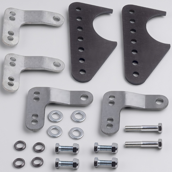 1-Kit Rear Lower Coil-Over Shock Mount Brackets Adjustable Steel Weld-On for 3-Inch O.D. Axle Tubes
