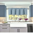 thumbnail image 1 of 1 Kitchen valance thermal light blue solid rod pocket blackout window dressing filtering TVLO size 54" wide X 18" length, 1 of 4