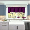 1 Kitchen valance thermal purple solid rod pocket blackout window