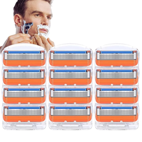 1 Knife Handle + Orange 12 Blades Razor Blade Shaving Razor Blade Refills Orange New Version
