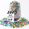 thumbnail image 1 of 1 LB Mixed Color Flat Glass Beads, 160-180PCS Small Glass Marbles, Mini Flat Round Pebbles for Vase Filler and Floral, Fish Tank Rocks Decorative Gemstones for Home and Aquarium Décor, 1 of 6