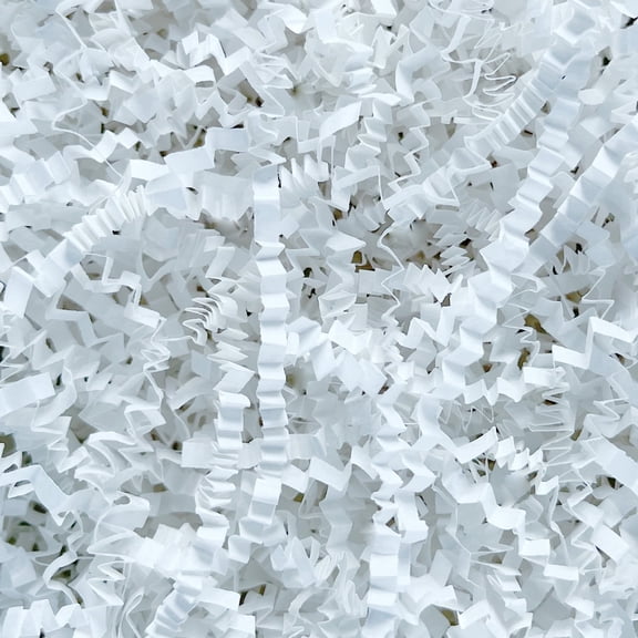 1 LB White Crinkle Paper Shred Filler for Gift Baskets Bags and Boxes DIY Package Packing Crepe Papers