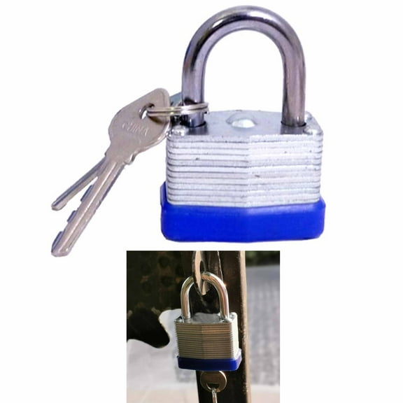 1 Laminated Pad Lock 40mm Hardened 2 Keys Durable Steel Security Self Storage