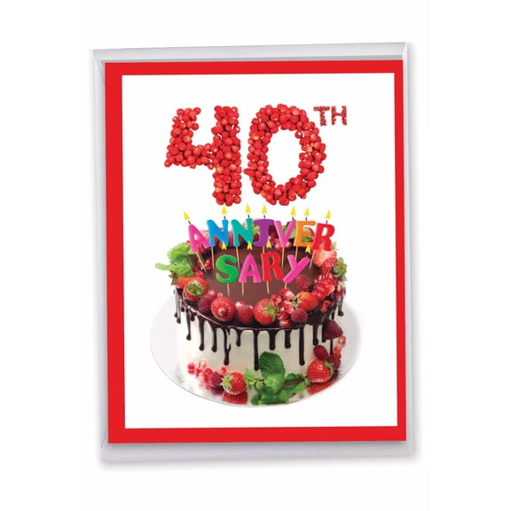 NobleWorks Anniversary Milestone Card - Big Day 40 - 1 Large Card, 8.5x11 in - J7060EMAG
