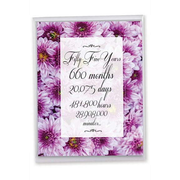 1 Large 55th Work Anniversary Greeting Card (8.5 x 11 Inch) - Time Count Milestones 55 J9452MAG-US