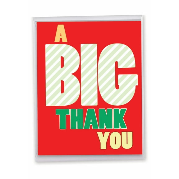 1 Large Christmas Thank You Greeting Card (8.5 x 11 Inch) - Big Thank You Christmas Thank You Card J9689XTB