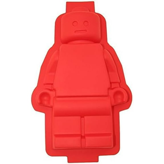 1 Large Figure Robot Silicone Cake Mold Red Color, Cute Silicone Cake Pan for Kids and Adults, as gift
