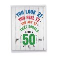 thumbnail image 1 of 1 Large Funny Birthday Greeting Card (8.5 x 11 Inch) - Age Equation Milestones 50 J7195MBG-US, 1 of 6