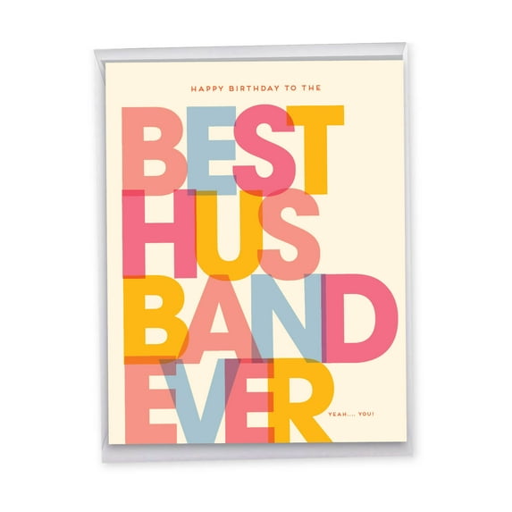 1 Large Funny Birthday Greeting Card (8.5 x 11 Inch) - Best Husband Ever Birthday J7354BDG