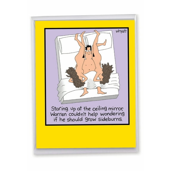 1 Large Funny Birthday Greeting Card (8.5 x 11 Inch) - Grow Sideburns J8367BDG