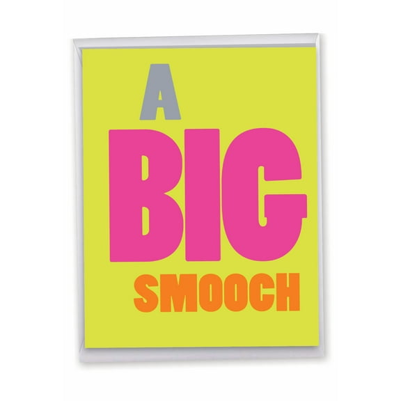 1 Large Funny Blank All Occasion Greeting Card (8.5 x 11 Inch) - Big Smooch All-Occasion Card J9650