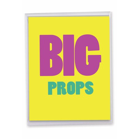 1 Large Funny Congratulations Greeting Card (8.5 x 11 Inch) - Big Props Congratulations Card J9686