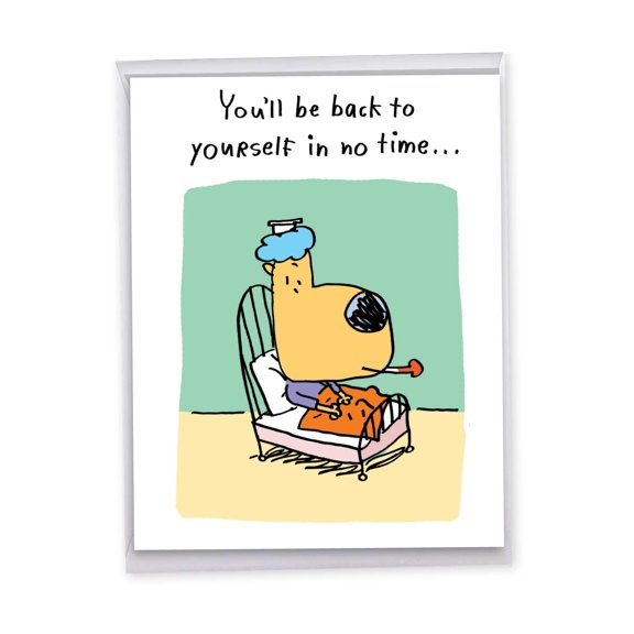 1 Large Funny Get Well Greeting Card (8.5 x 11 Inch) - Old Self Feel Better Card J9657