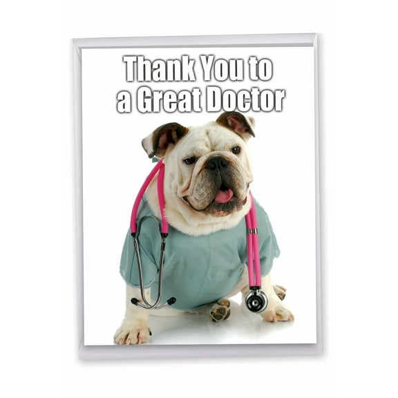 1 Large Funny Thank You Greeting Card (8.5 x 11 Inch) - Thank You to a Great Doctor Thank You Card J9115