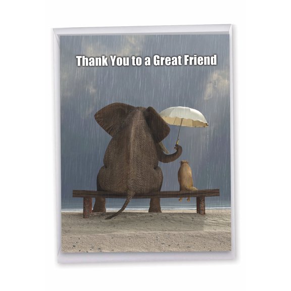 1 Large Funny Thank You Greeting Card (8.5 x 11 Inch) - Thank You to a Great Friend Thank You Card J9106