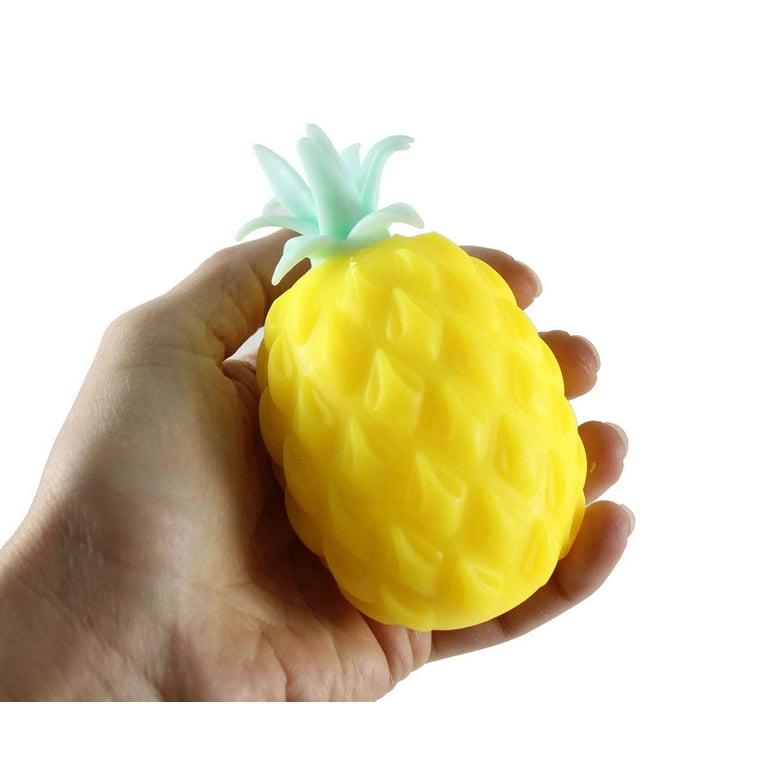 1 Large Pineapple Soft Fluff Filled Fruit Squeeze Stress Balls Squishy Toy Sensory Fidget Squeezey Sensory Squeeze Balls OT Random Color