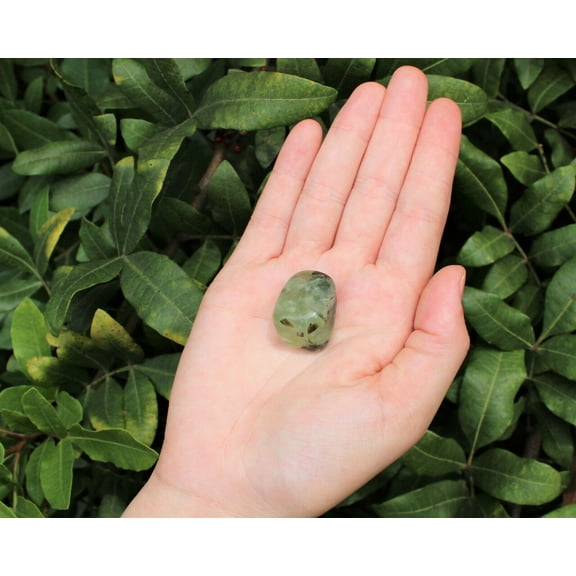 1 Large Prehnite with Epidote Tumble Stone (Crystal Healing Reiki Tumbled)