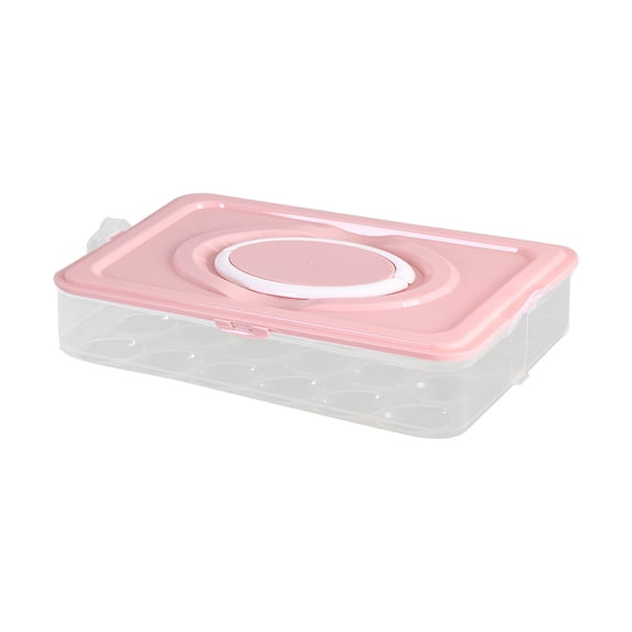 1 Layer Deviled Egg Trays Containers with Lid,Plastic Refrigerator Egg Carrier with Handle,Clear Storage Platter for Portable Devil Egg,Easter Thanksgiving Deviled Egg Containers With Lid Pink