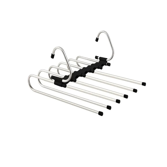 1-Layer Stainless Steel Metal Pants Hangers | Space-Saving Hanger Rack for Men & Women | Folding Clothes Hangers | Multi-Purpose Organizer for Pants, Scarves, Jeans