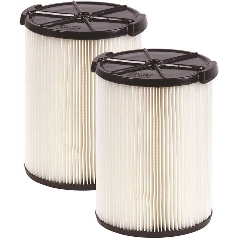 1-Layer Standard Pleated Paper Filter for Most 5 Gal. and Larger RIDGID Wet/Dry Shop Vacuums (2-Pack) 1-Layer Standard Pleated Paper Filter for Most 5 Gal. and Larger RIDGID Wet/Dry Shop Vacuums (2-Pack)