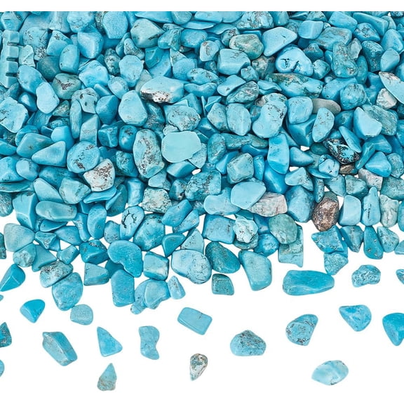 1 Lb/460g Turquoise Tumbled Chips Stone 418pcs Irregular Shaped Polished Decorative Stones