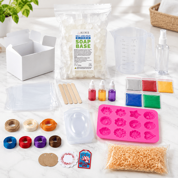 1 Lb Glycerin Soap Base DIY Homemade Soap Making Kit for Beginners and Adults
