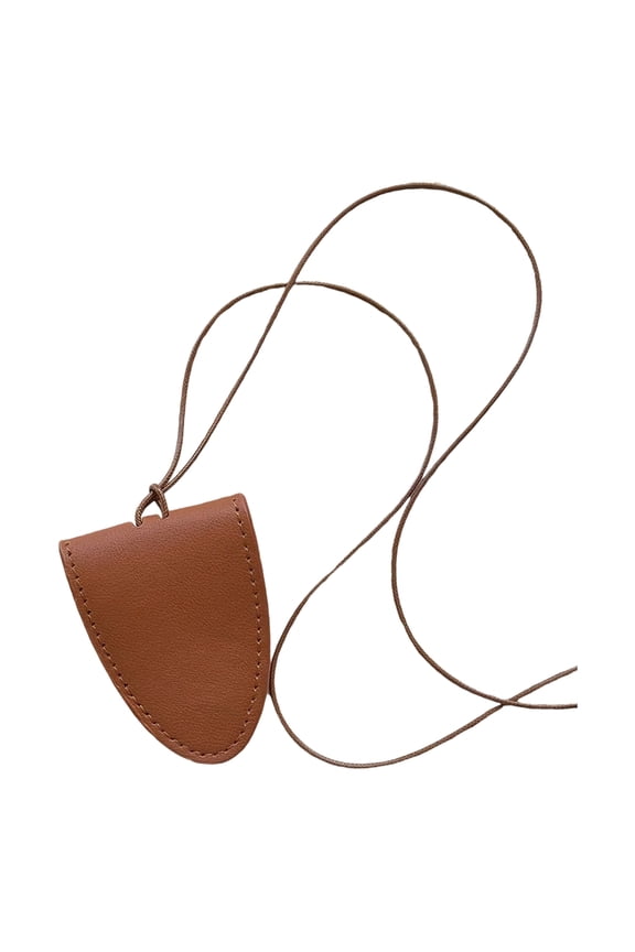 1. Leather Holder Necklace with Suspending Glasses Case & Pull Chain Accessory