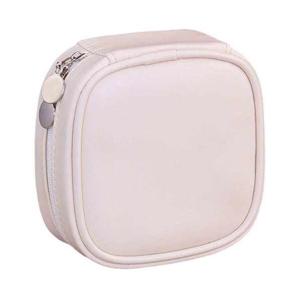 1. Leather Jewelry Bag With Adjustable Drawstring, Compact Travel Storage For Rings Necklaces Earrings