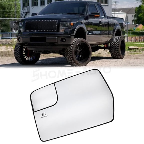 1 Left Driver Side Heated Mirror Glass with Backing For Ford F150 2011-2014