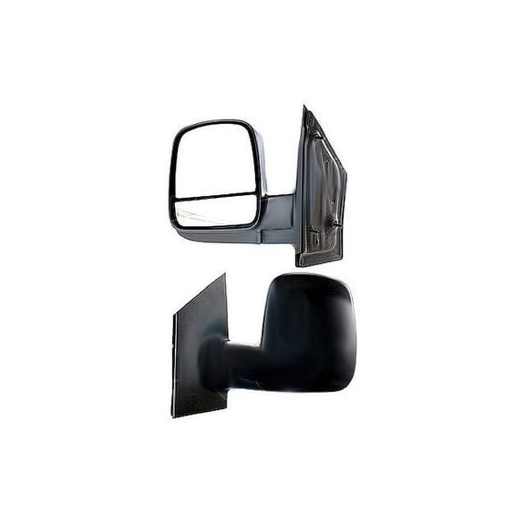 (1) Left Driver Side Manual Mirror - Black Textured - Dual Glass - Compatible with 2008 - 2019 Chevy Express 3500 2009 2010 2011 2012 2013 2014 2015 2016 2017 2018 2020