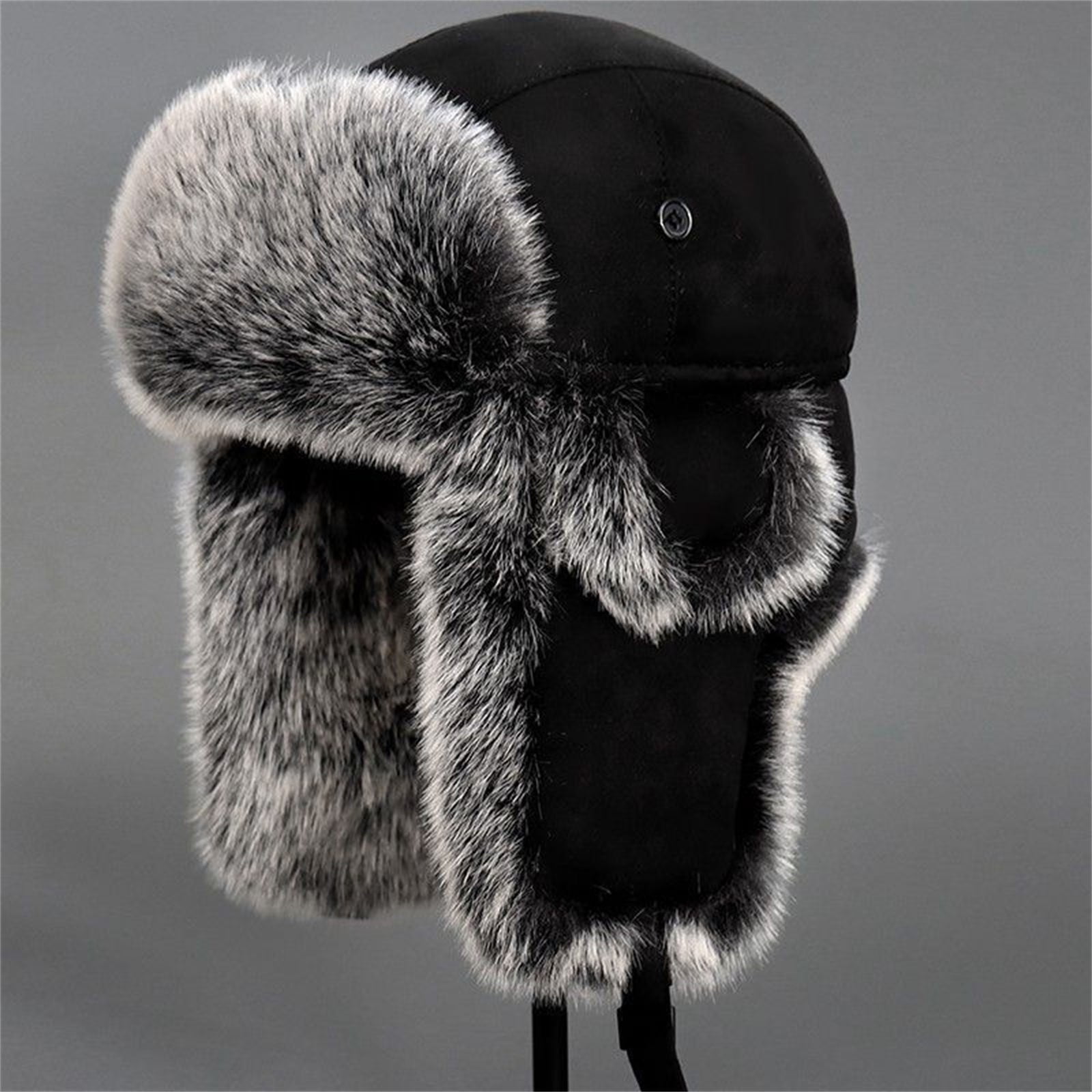 Ozark Trail Women's Faux Fur Trapper Hat, Black Quilted