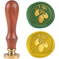 thumbnail image 1 of 1" Lemon Wax Seal Stamp Retro Sealing Stamps Removable Brass Head Seal Stamp with Wooden Handle Sealing Wax for Envelope Greeting Card Letter Wedding Invitations Gift Wrapping Decor DIY, 1 of 7