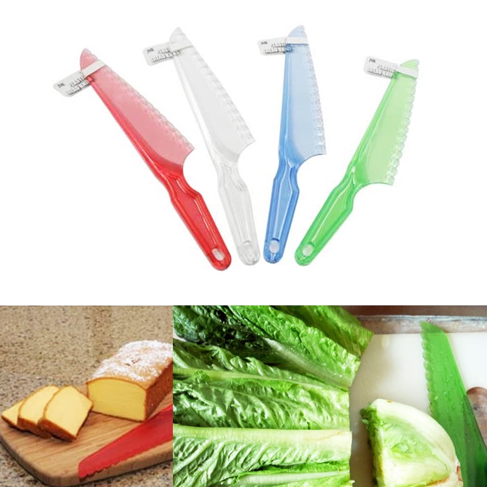 jawbush Lettuce Knife for Kids, 8.7 Plastic Kids Safe Knives Set, Serrated  Paring Knife for Cutting Fruits, Bread, Brownies, Veggies and More, Nylon