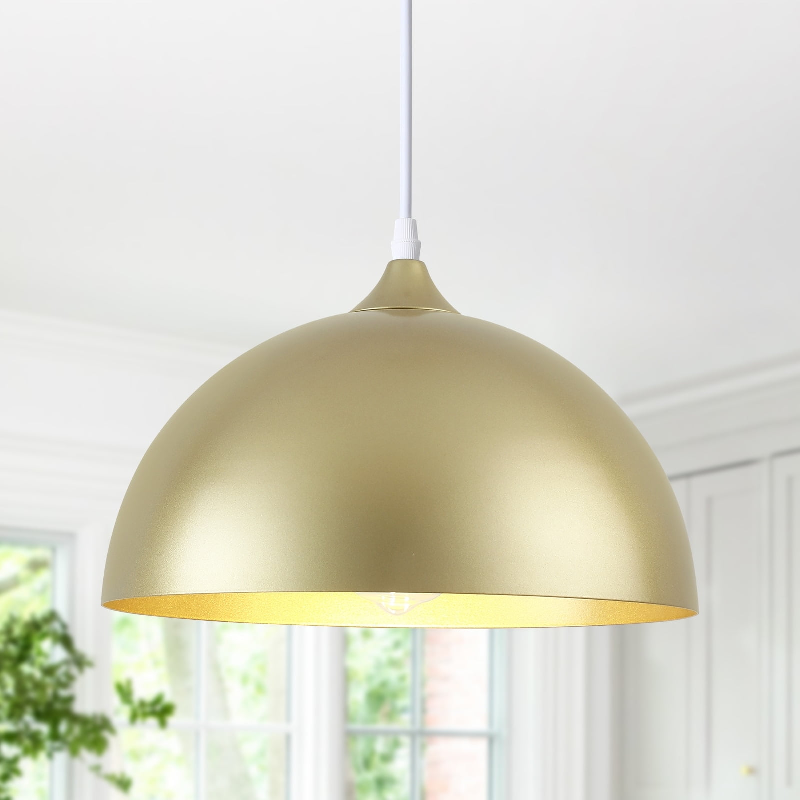 Gold Metal Dome Pendant Light for Kitchen Island