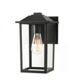 thumbnail image 1 of 1-Light 12 in. Black Hardwired Transitional Outdoor Wall Lantern Sconce with Clear Glass, 1 of 3