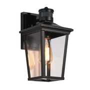 LNC Motion Sensor Outdoor Wall Light with Dusk to Dawn, Black Lantern Sconce for Entryway