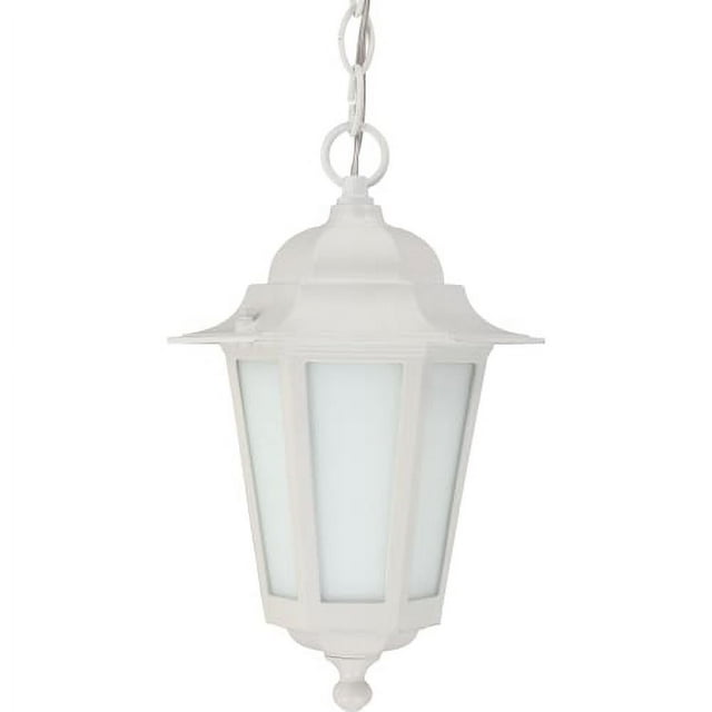 1 Light - 13 in. CFL Hanging Lantern - Satin White Glass