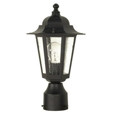 1 Light - 14 in. Post Lantern - Clear Seed Glass