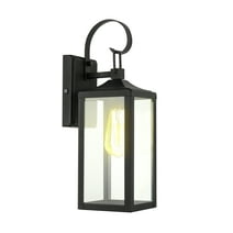 1-Light 15.81-in Outdoor Wall Light with Matte Black Finish and Clear glass shade