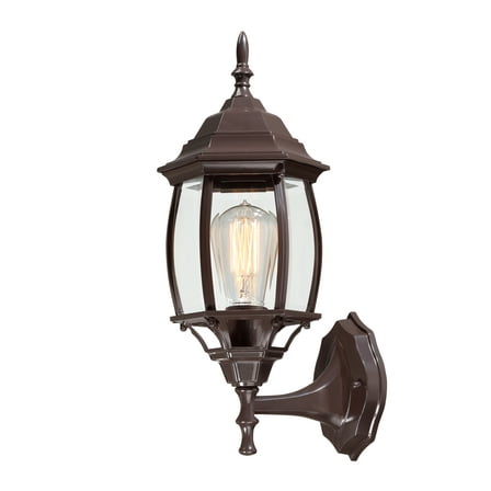 1-Light 16.85-in Bronze Outdoor Wall Lantern Sconce