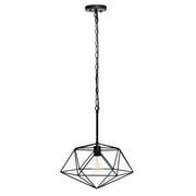 1 Light 16" Modern Metal Wire Paragon Hanging Ceiling Pendant Fixture - Black